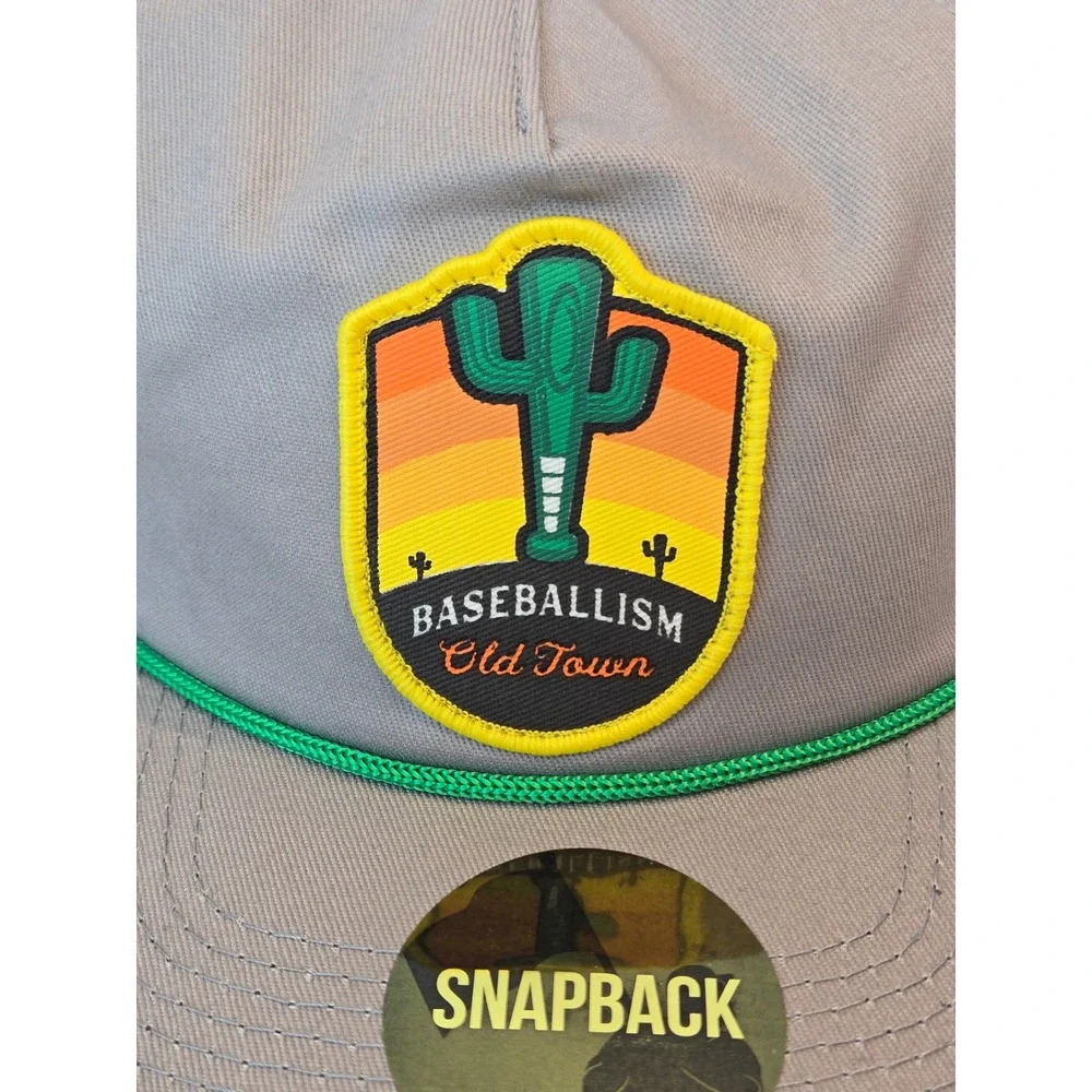 Baseballism Old Town Cactus Rope Hat Grey Snapback Adjustable Cap NEW